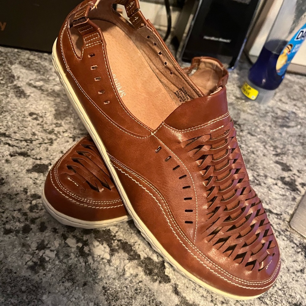 Stacy Adams Ibiza Woven Vamp Moc Toe Slip On Mens Size 10.5